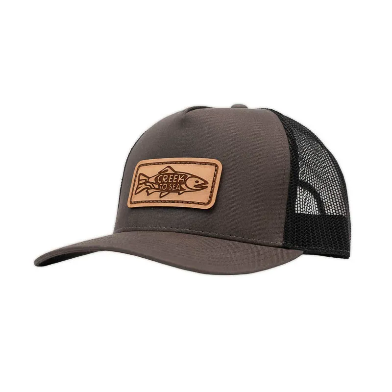 Creek to Sea - Fish Leather Trucker Cap
