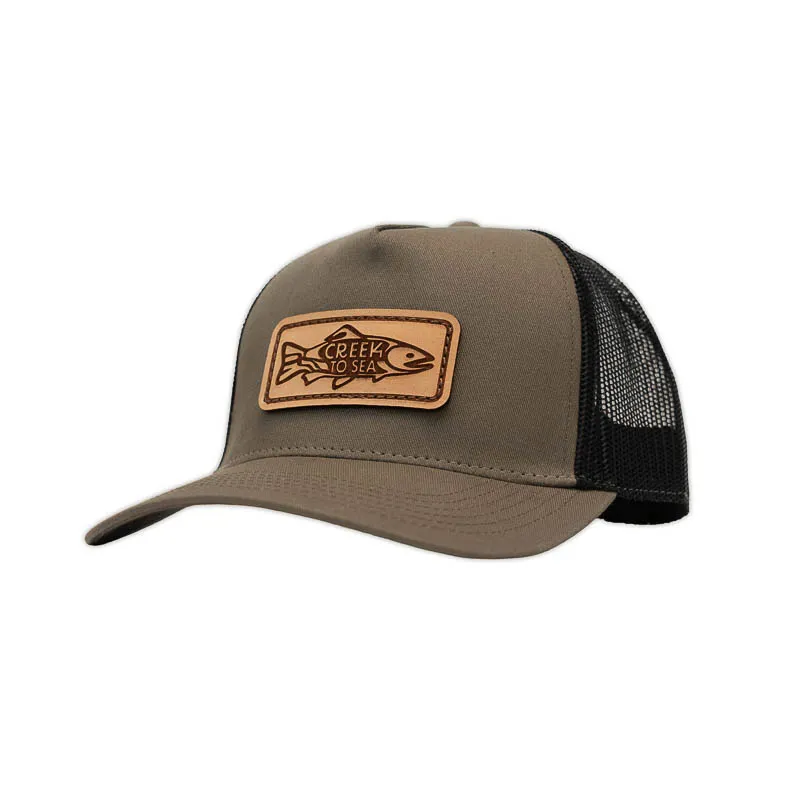 Creek to Sea - Fish Leather Trucker Cap