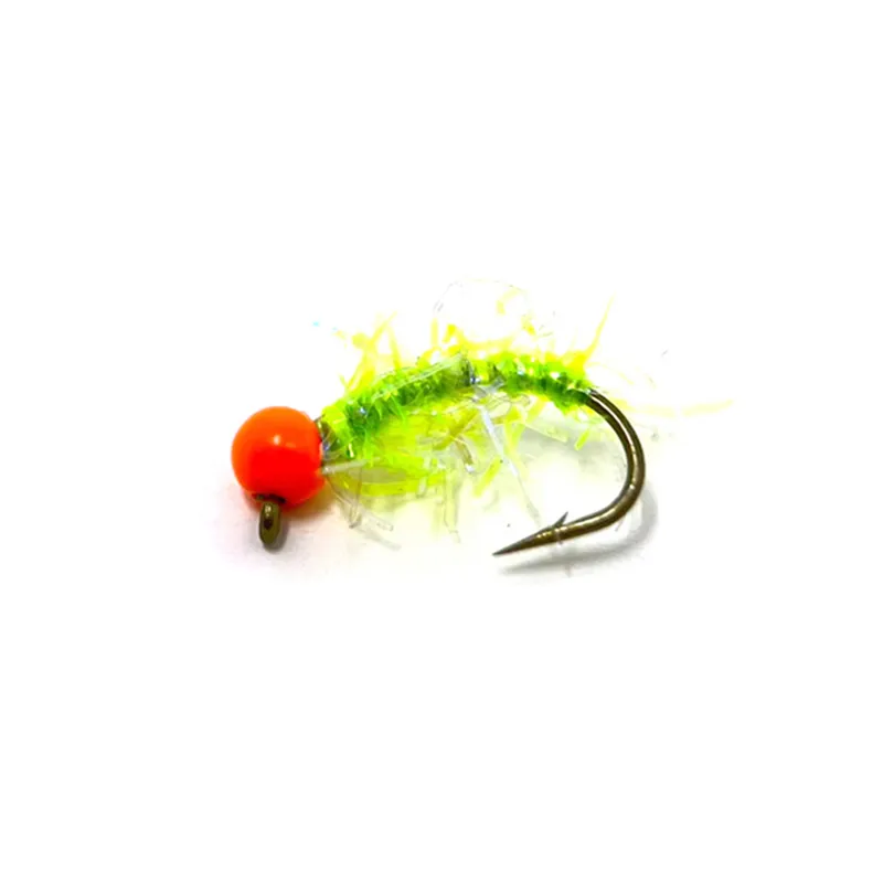 Lavezzinifly - Barbed Gammarus - Chartreuse UV & Orange