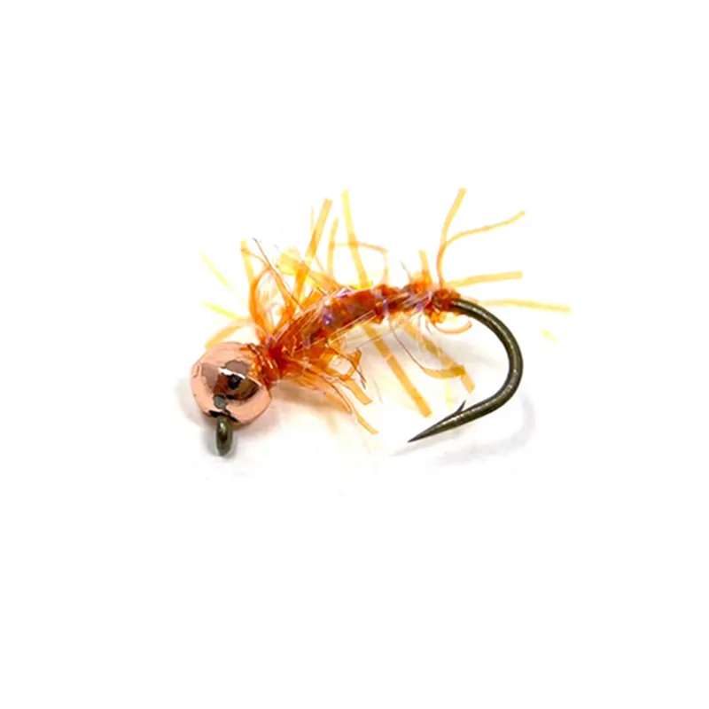 Lavezzinifly - Barbed Gammarus - Orange UV & Copper